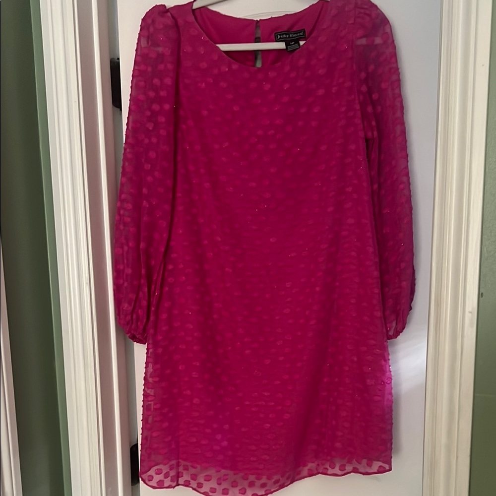Jessica Howard Pink Sheath Dress with Bishop Sleeves